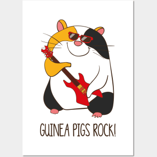 Guinea Pigs Rock, Funny Cute Pet Guinea Pig Posters and Art